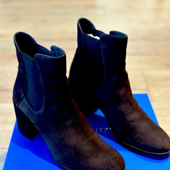 Stuart Weitzman Shara Suede boots never worn comes with box, bag size 8.5 Brown - Picture 3 of 7